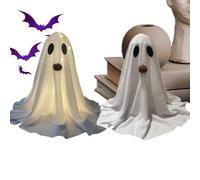 Fantôme d'Halloween - Décoration d'intérieur d'Halloween avec lumière LED - 2 pièces d'art esthétique pour intérieur et extérieur, cheminée, chambre à coucher, cheminée pour enfants