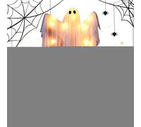 Fantôme d'Halloween - Décoration fantôme éclairée à intensité variable intérieure - Figurine lumineuse mignonne effrayante avec son pour l'intérieur et l'extérieur Maison Fenêtre Porte Fête