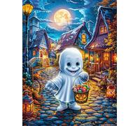 Fantôme d'halloween la Nuit 1000 Pieces Casse-tête pour Ado en Carton Haute Densité Épais Peinture à l'huile Animaux et Plantes Facile Débutant Jeu De Société Soirée Entre Amis Cadeau Fête des Pères