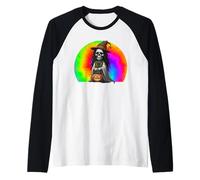 Fantôme d'halloween Reggae, fantôme Rasta Multicolore Halloween Manche Raglan