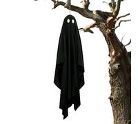Fantôme d'Halloween Yeux lumineux en tissu de 119 cm
