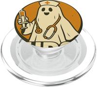 Fantôme d'infirmière d'halloween Mignon avec seringue et stéthoscope 2025 PopSockets PopGrip pour MagSafe