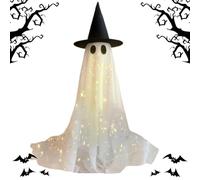 Fantôme Effrayant Avec Guirlande Lumineuse | Décorations Fantomatiques Avec Lumières Filaire,Décorations de Fête pour la Chambre le Jardin les Bureaux l'Extérieur la Nuit la Ferme les Vacances l'Anniv