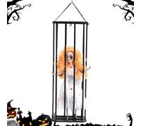 Fantôme effrayant dans un prisonnier, cage de prisonnier effrayant - Décoration saisonnière avec détecteur de mouvement pour salle à manger, salon