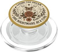Fantôme Effrayant Papillon Floral rétro Living The Dream PopSockets PopGrip pour MagSafe