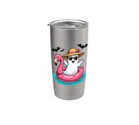Fantôme en flamant rose Floatie Summerween Gobelet isotherme en acier inoxydable double paroi