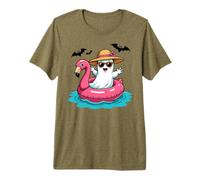 Fantôme en Flamant Rose Floatie Summerween T-Shirt Haut de Gamme