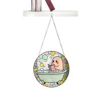 Fantôme en Lecture d'halloween - Décor de Fantôme Lisant sur Panneau Vitrail,Décor Pendentif Polyvalent Maison pour Chambre Salon Hôtel