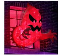 Fantôme gonflable d'Halloween avec lumière, décoration de fenêtre pour extérieur, fantôme Spooky pour jardin, décoration de fête idéale pour Halloween, décoration attrayante et amusante