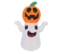 Fantôme gonflable d'Halloween de 1,5 m - Décoration d'extérieur en forme de citrouille - Décoration de cour gonflable - Joli fantôme magicien pour jardin, pelouse, décoration de fête intérieure