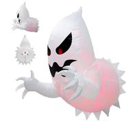 Fantôme Gonflable pour Fenêtre | Fantôme Soufflé 1.avec LED Intégrée pour Halloween Fenêtre - Décoration Effrayante pour Extérieur Jardin École Fête Maison Hantée