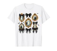 Fantôme Gothique Vintage Portraits hantés nœuds Chauves-Souris Halloween T-Shirt