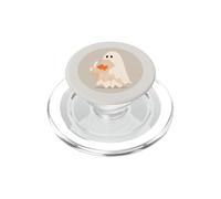 Fantôme Gris avec Un Bol Poisson Rouge Kawaii pour Les Amateurs d'halloween PopSockets PopGrip pour MagSafe