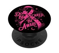 Fantôme Halloween Cancer du Sein n’aie Pas Peur PopSockets PopGrip Adhésif