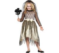 Fiestas GUiRCA Déguisement De Mariée Fantôme - Robe De Mariée Et Voile Pour Fille 5-6 Ans