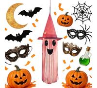 Fantôme Halloween Décoration Extérieure À Glands Suspendue Effrayante avec | Décorations Fantôme D'Halloween pour Porche, Porte d'Entrée, Intérieur, Extérieur et Jardin