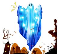 Fantôme Halloween,Fantôme Lumineux LED à Intensité Réglable,Statuettes Suspendables Effrayantes avec Son et Lueur pour Maison Jardin Porte Porche Extérieur - Pour Intérieur Extérieur Fenêtre Porte Por