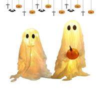 Fantôme Halloween - Figurines Spectrales Halloween - 2 Décorations Gothique Festive Sculpture pour Fenêtre Porche Maison Jardin Boutique Table Extérieure Fête Bar