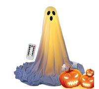 Fantôme Halloween Lumineux avec Guirlande LED et Télécommande | Déco Étrange Maison Hantée, Salle d’Évasion, Fête, Festival, Porche, Jardin, Cour, Balcon, Extérieur, Nuit