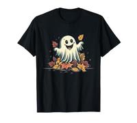 Fantôme Heureux dans des Feuilles d'automne colorées pour Halloween T-Shirt