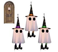 Fantôme illuminé, décoration d'horreur à suspendre Halloween | 3 pièces décoration jardin pour intérieur extérieur fêtes automne Halloween amoureux décoration salon patio