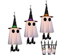 Fantôme illuminé Halloween - Décoration d'horreur à suspendre Halloween | 3 pièces Décoration extérieure pour jardin, fêtes, salon, chambre, patio, festival de saison