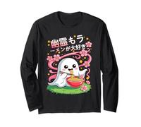 Fantôme Kawaii, Amateur de Ramen, Esprit Floral d'halloween Manche Longue