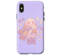Fantôme Kawaii Pastel avec Cacao Chaud et guimauves Coque pour iPhone X/XS