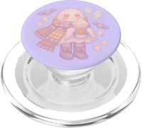 Fantôme Kawaii Pastel avec Cacao Chaud et guimauves PopSockets PopGrip pour MagSafe