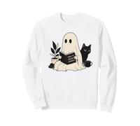 Fantôme Lisant Comment Hanter Les Humains Chat Noir Sweatshirt