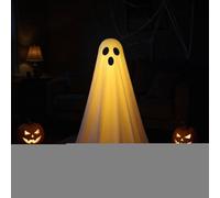 Fantôme Lumineux, 165x30cm Décoration d'halloween d'extérieur, fantômes en Tissu Blanc illuminé avec télécommande et Guirlande Lumineuse LED, pour Jardins, porches, pelouses et fêtes