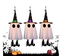 Fantôme Lumineux | 3 Pièces Décor de Patio d'halloween | Décorations extérieures suspendables | pour propriétaires et locataires, Terrain, Patio, Cour, Jardin, Maison, Appartement, Bureau, Salon