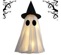 Fantôme Lumineux Décor Halloween Fantôme Effrayant Lumineux Chapeau De | Décorations De Porche Extérieur Intérieur Cour Jardin Pelouse Porche Fenêtre Maison Bureau Fête École