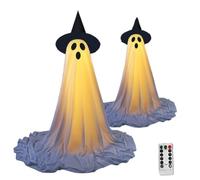 Fantôme Lumineux, Grande Décoration D'halloween Extérieure Avec Télécommande, Décoration Fantôme Scintillante Avec Guirlande Lumineuse LED, Kit De Décoration Fantômes à Faire Soi-Même(Style B,2pcs)