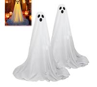 Fantôme Lumineux, Grande Décoration D'halloween Extérieure Avec Télécommande, Décoration Fantôme Scintillante Avec Guirlande Lumineuse LED, Kit De Décoration Fantômes à Faire Soi-Même(Style A,2pcs)