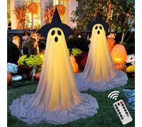 Fantôme Lumineux, Grande Décoration D'halloween Extérieure Avec Télécommande, Décoration Fantôme Scintillante Avec Guirlande Lumineuse LED, Kit De Décoration Fantômes à Faire Soi-Même(Style B)