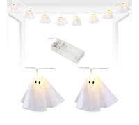 Fantôme Lumineux - Guirlande Lumineuse LED Fantôme Faite Main Bannière - Lampe LED à Piles de 2 Mètres pour Décoration Intérieure et Extérieure Maison Cuisine Fête Cheminée Balcon