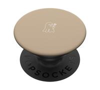 Fantôme Mignon Tenant Une Fleur Minimaliste - Beige PopSockets PopGrip Adhésif