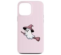 Fantôme Mignon Volant sur Balai sorcière Rose Halloween Meme Coque pour iPhone 13 Pro Max