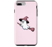 Fantôme Mignon Volant sur Balai sorcière Rose Halloween Meme Coque pour iPhone 7 Plus/8 Plus