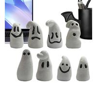 Fantôme Phosphorescent pour Halloween,Mini Figurines Fantômes en Résine Lumineuses Et Mignonnes - 8 Pièces Décor Minuscule Saisonnier pour Vacances Fêtes Jardin Extérieur Patio Maison