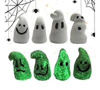 Fantôme Phosphorescent pour Halloween - Mini Figurines Fantômes en Résine Lumineuses Et Mignonnes - 8 Pièces Décorations Jouets pour Jardin Intérieur Extérieur Patio Paysage