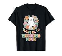 Fantôme rétro Halloween en Attendant l'heure des sorcières T-Shirt