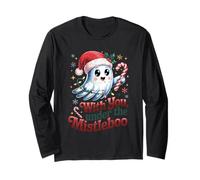 Fantôme sous Le gui Noël Mignon Halloween Vacances Amusantes Manche Longue