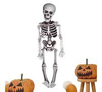 Fantôme squelette d'Halloween | Faux corps humain réaliste avec articulations articulées, accessoires de festival pour maisons hantées, jardin, fête, pelouse, cimetière Zorq