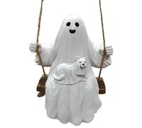 Fantôme sur une balançoire - Esprit de balançoire mignon d'Halloween | Décoration fantôme | Pendentif statue de fantôme | Balançoire d'Halloween | Décoration fantôme en résine avec design effrayant