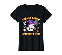 Fantôme Tenant Un Chat Noir Groovy Forget Candy Donne-Moi Un Chat T-Shirt Graphique avec Valeur, Femme, Noir, S