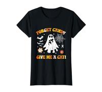 Fantôme Tenant Un Chat Noir Groovy Forget Candy Donne-Moi Un Chat T-Shirt Graphique avec Valeur, Femme, Noir, M