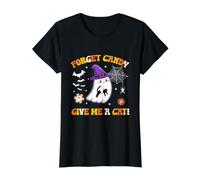 Fantôme Tenant Un Chat Noir Groovy Forget Candy Donne-Moi Un Chat T-Shirt Graphique avec Valeur, Femme, Noir, M