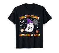 Fantôme Tenant Un Chat Noir Groovy Forget Candy Donne-Moi Un Chat T-Shirt Graphique avec Valeur, Homme, Noir, M